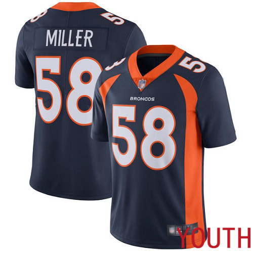 Youth Denver Broncos #58 Von Miller Navy Blue Alternate Vapor Untouchable Limited Player Football NFL Jersey